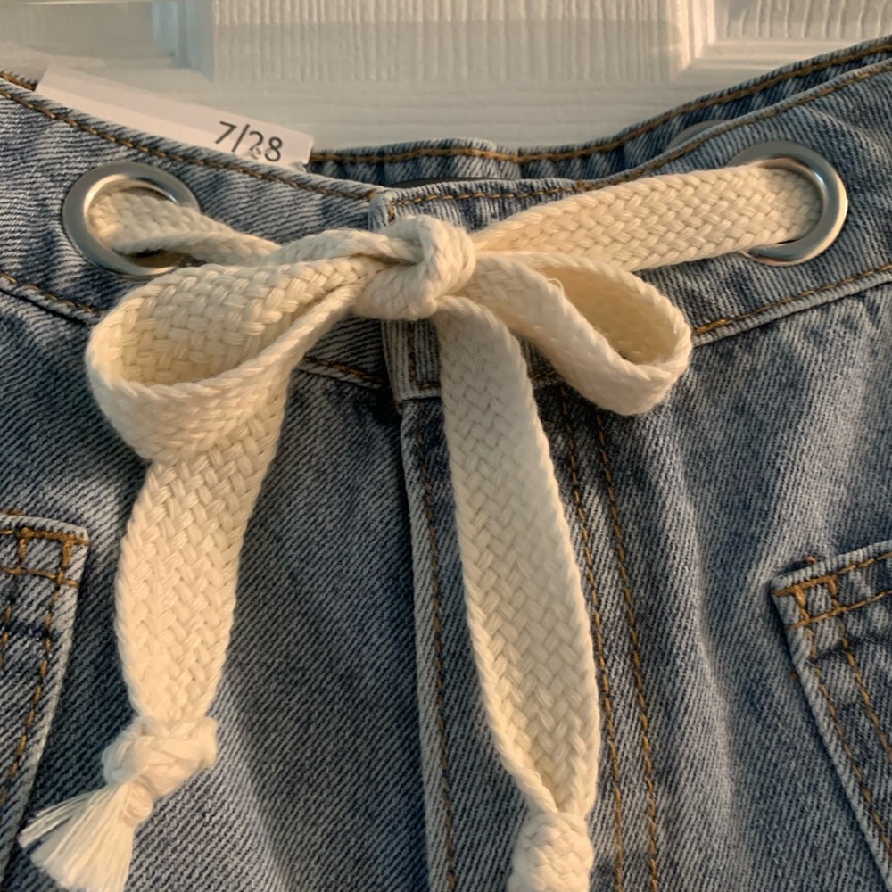 Denim Shorts by Cali 1850 • Rope Drawstring • Belt Loops • NWT • Sz 7 - Picture 3 of 14